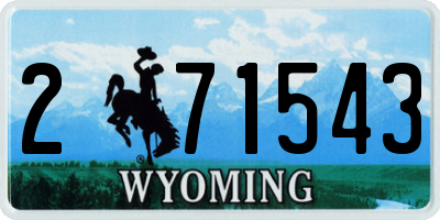 WY license plate 271543
