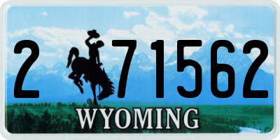 WY license plate 271562