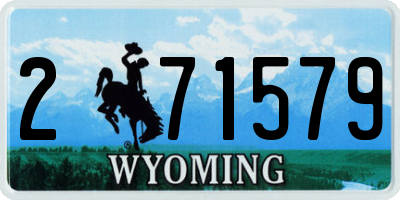 WY license plate 271579
