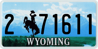 WY license plate 271611
