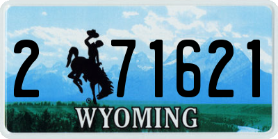 WY license plate 271621