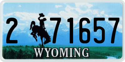 WY license plate 271657