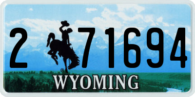 WY license plate 271694
