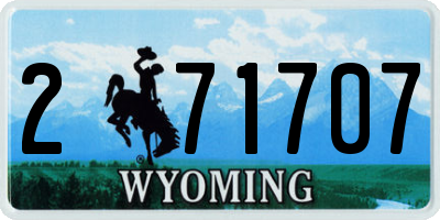 WY license plate 271707