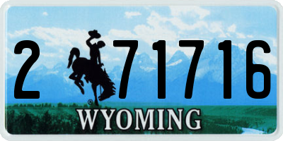WY license plate 271716