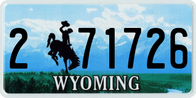 WY license plate 271726
