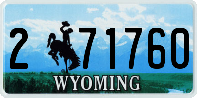 WY license plate 271760