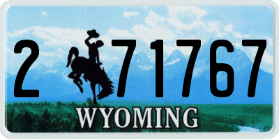 WY license plate 271767