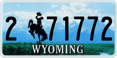 WY license plate 271772
