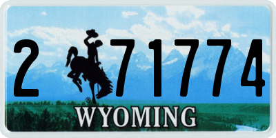 WY license plate 271774