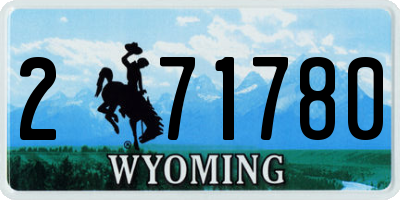 WY license plate 271780