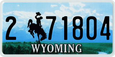 WY license plate 271804