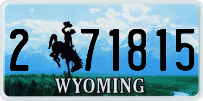 WY license plate 271815