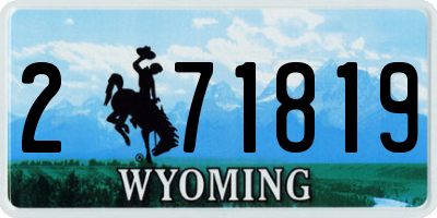 WY license plate 271819