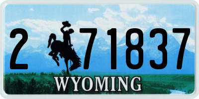 WY license plate 271837