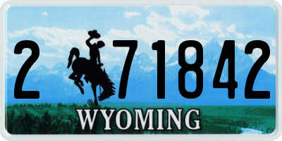 WY license plate 271842