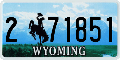 WY license plate 271851