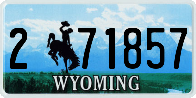 WY license plate 271857