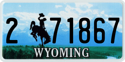 WY license plate 271867
