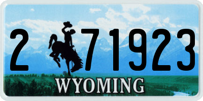 WY license plate 271923
