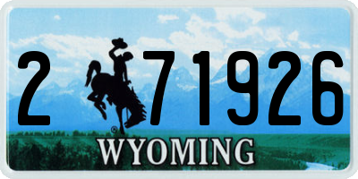 WY license plate 271926