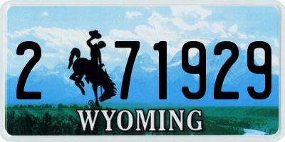 WY license plate 271929
