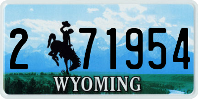 WY license plate 271954