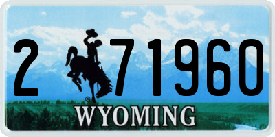 WY license plate 271960