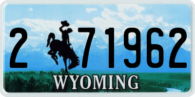 WY license plate 271962