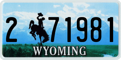 WY license plate 271981