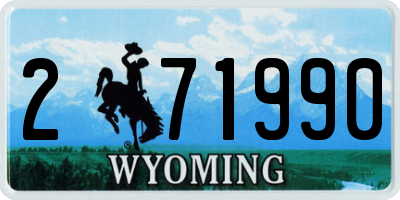 WY license plate 271990