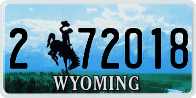 WY license plate 272018