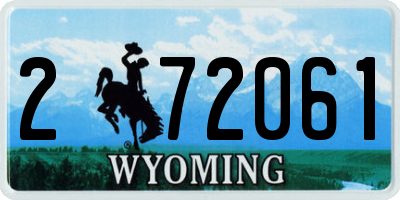 WY license plate 272061