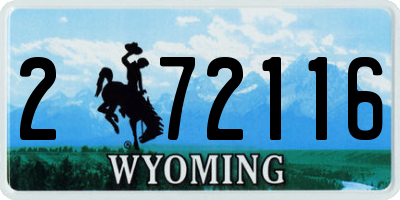 WY license plate 272116