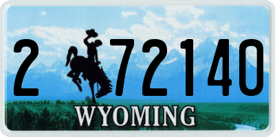 WY license plate 272140