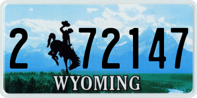 WY license plate 272147