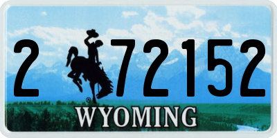 WY license plate 272152