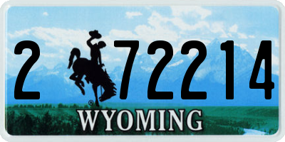 WY license plate 272214