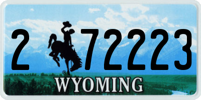 WY license plate 272223