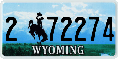 WY license plate 272274