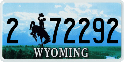 WY license plate 272292