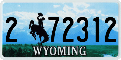 WY license plate 272312