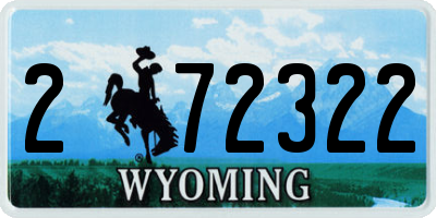 WY license plate 272322
