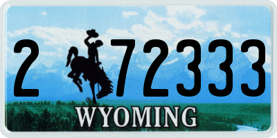 WY license plate 272333
