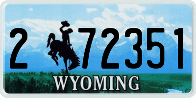 WY license plate 272351