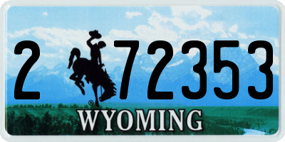 WY license plate 272353