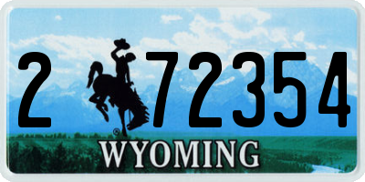 WY license plate 272354