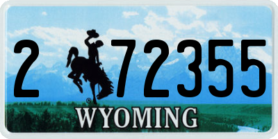 WY license plate 272355