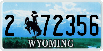 WY license plate 272356