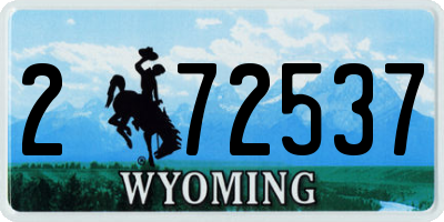 WY license plate 272537